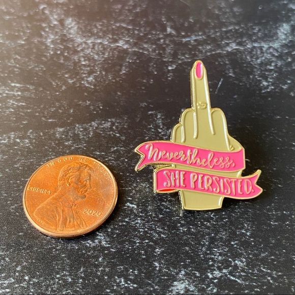 Nevertheless She Persisted Enamel Pin/ Brooch - Picture 3 of 5